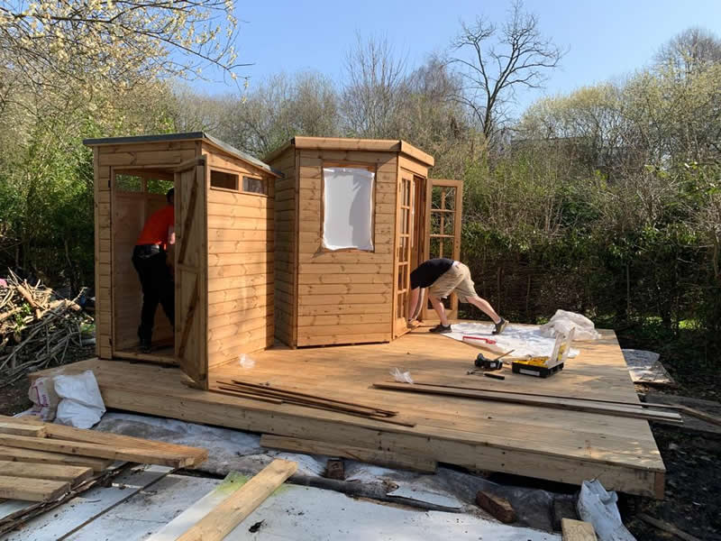 Toilet shed being built next to the summerhouse