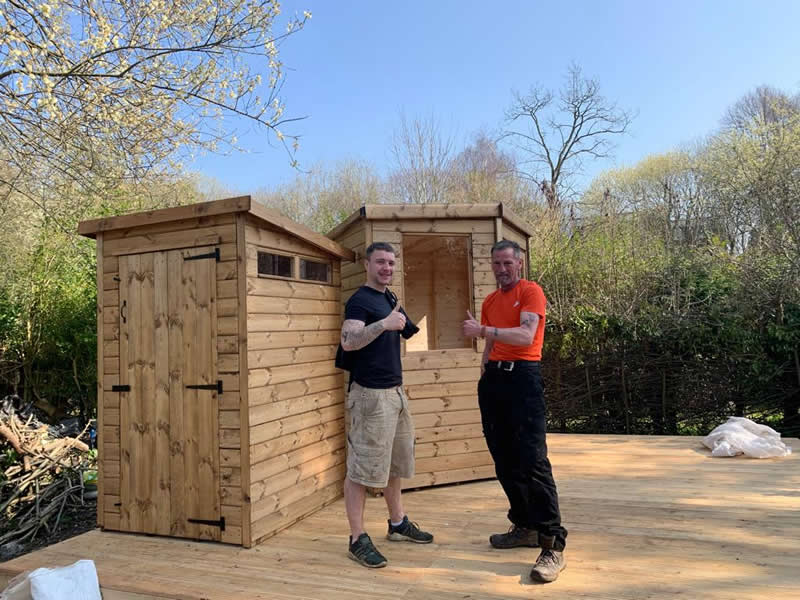 The two shed builders in front of their great work